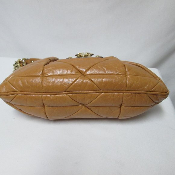 Marc Jacobs Camila camel Leather quilted patchwork shoulder bag purse Italy zip - Picture 9 of 14